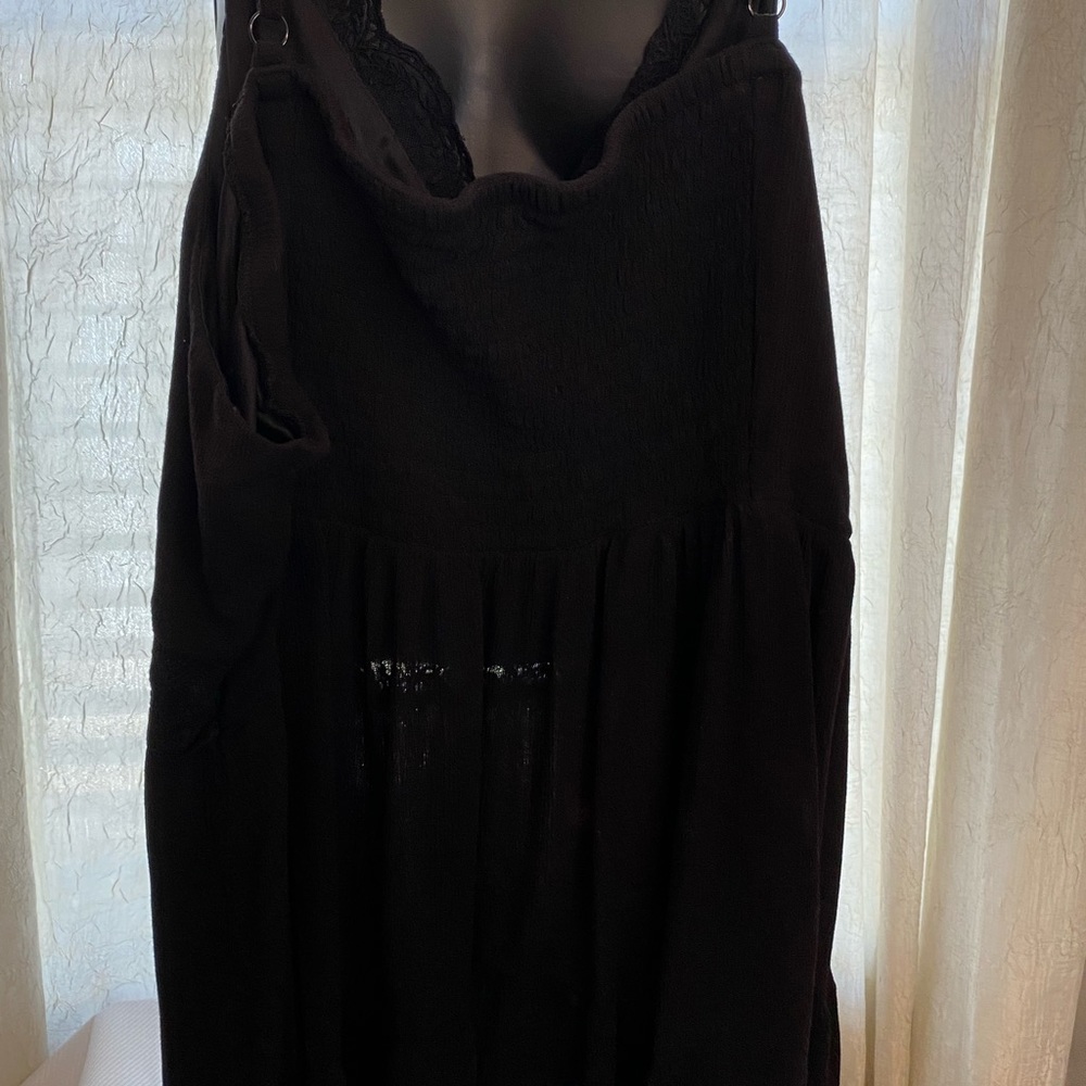 Torrid black tank top blouse with lace cutouts,size 6
